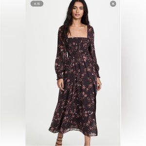 OPT smocked dress with slit